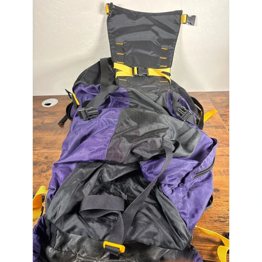 Vintage Kelty Tornado Internal Frame Backpack Purple Black Yellow Hiking Pack